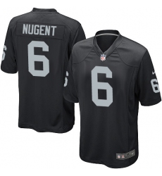 Men's Nike Oakland Raiders #6 Mike Nugent Game Black Team Color NFL Jersey