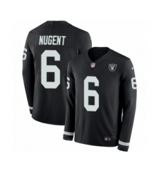 Men's Nike Oakland Raiders #6 Mike Nugent Limited Black Therma Long Sleeve NFL Jersey