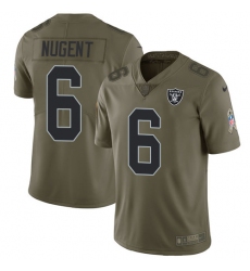 Men's Nike Oakland Raiders #6 Mike Nugent Limited Olive 2017 Salute to Service NFL Jersey