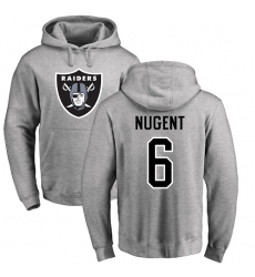 NFL Nike Oakland Raiders #6 Mike Nugent Ash Name & Number Logo Pullover Hoodie