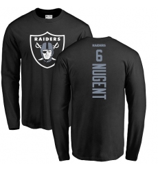 NFL Nike Oakland Raiders #6 Mike Nugent Black Backer Long Sleeve T-Shirt