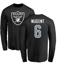 NFL Nike Oakland Raiders #6 Mike Nugent Black Name & Number Logo Long Sleeve T-Shirt
