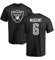 NFL Nike Oakland Raiders #6 Mike Nugent Black Name & Number Logo T-Shirt