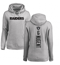 NFL Women's Nike Oakland Raiders #6 Mike Nugent Ash Backer Pullover Hoodie