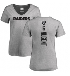 NFL Women's Nike Oakland Raiders #6 Mike Nugent Ash Backer T-Shirt