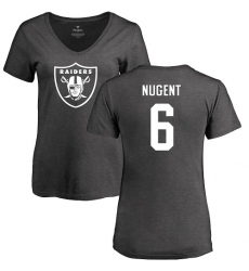 NFL Women's Nike Oakland Raiders #6 Mike Nugent Ash One Color T-Shirt