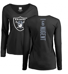 NFL Women's Nike Oakland Raiders #6 Mike Nugent Black Backer Long Sleeve T-Shirt