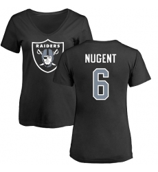 NFL Women's Nike Oakland Raiders #6 Mike Nugent Black Name & Number Logo T-Shirt