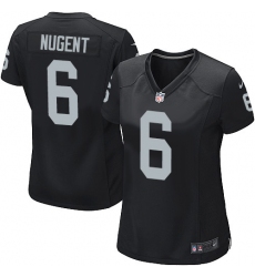 Women Nike Oakland Raiders #6 Mike Nugent Game Black Team Color NFL Jersey