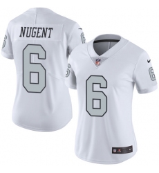 Women Nike Oakland Raiders #6 Mike Nugent Limited White Rush Vapor Untouchable NFL Jersey