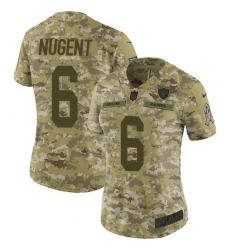 Women's Nike Oakland Raiders #6 Mike Nugent Limited Camo 2018 Salute to Service NFL Jersey
