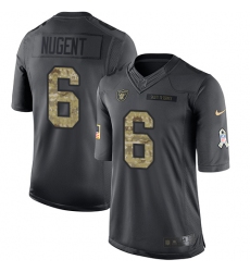 Youth Nike Oakland Raiders #6 Mike Nugent Limited Black 2016 Salute to Service NFL Jersey
