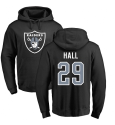 NFL Nike Oakland Raiders #29 Leon Hall Black Name & Number Logo Pullover Hoodie