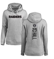 NFL Women's Nike Oakland Raiders #29 Leon Hall Ash Backer Pullover Hoodie