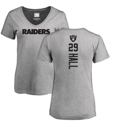 NFL Women's Nike Oakland Raiders #29 Leon Hall Ash Backer T-Shirt