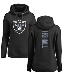 NFL Women's Nike Oakland Raiders #29 Leon Hall Black Backer Pullover Hoodie