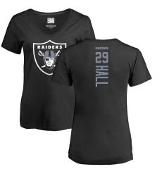 NFL Women's Nike Oakland Raiders #29 Leon Hall Black Backer T-Shirt