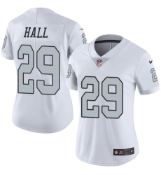 Women Nike Oakland Raiders #29 Leon Hall Limited White Rush Vapor Untouchable NFL J