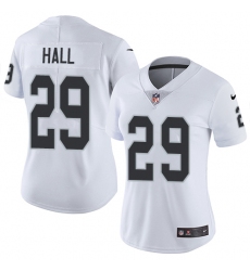 Women Nike Oakland Raiders #29 Leon Hall White Vapor Untouchable Limited Player NFL Jersey