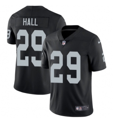 Youth Nike Oakland Raiders #29 Leon Hall Black Team Color Vapor Untouchable Limited Player NFL Jersey