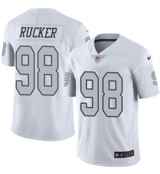 Men's Nike Oakland Raiders #98 Frostee Rucker Limited White Rush Vapor Untouchable NFL Jersey