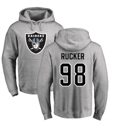 NFL Nike Oakland Raiders #98 Frostee Rucker Ash Name & Number Logo Pullover Hoodie