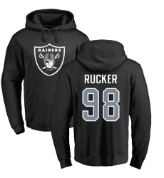 NFL Nike Oakland Raiders #98 Frostee Rucker Black Name & Number Logo Pullover Hoodie