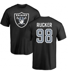 NFL Nike Oakland Raiders #98 Frostee Rucker Black Name & Number Logo T-Shirt