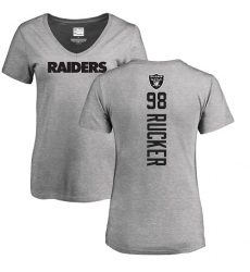 NFL Women's Nike Oakland Raiders #98 Frostee Rucker Ash Backer T-Shirt