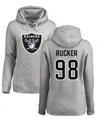 NFL Women's Nike Oakland Raiders #98 Frostee Rucker Ash Name & Number Logo Pullover Hoodie