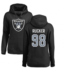 NFL Women's Nike Oakland Raiders #98 Frostee Rucker Black Name & Number Logo Pullover Hoodie