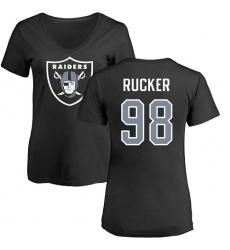NFL Women's Nike Oakland Raiders #98 Frostee Rucker Black Name & Number Logo T-Shirt