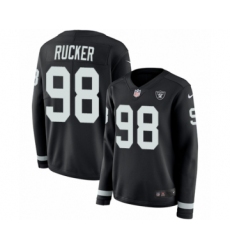 Women's Nike Oakland Raiders #98 Frostee Rucker Limited Black Therma Long Sleeve NFL Jersey