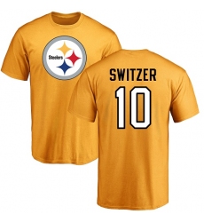 Nike Pittsburgh Steelers #10 Ryan Switzer Gold Name & Number Logo T-Shirt