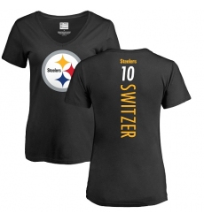 Women's Nike Pittsburgh Steelers #10 Ryan Switzer Black Backer Slim Fit T-Shirt