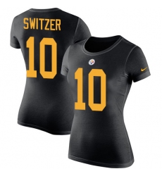Women's Nike Pittsburgh Steelers #10 Ryan Switzer Black Rush Pride Name & Number T-Shirt