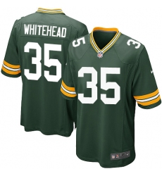 Men's Nike Green Bay Packers #35 Jermaine Whitehead Game Green Team Color NFL Jersey