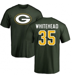 NFL Nike Green Bay Packers #35 Jermaine Whitehead Green Name & Number Logo T-Shirt