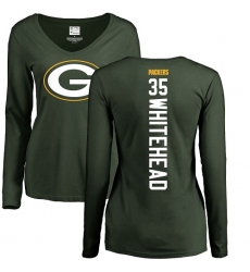 NFL Women's Nike Green Bay Packers #35 Jermaine Whitehead Green Backer Long Sleeve T-Shirt