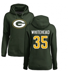 NFL Women's Nike Green Bay Packers #35 Jermaine Whitehead Green Name & Number Logo Pullover Hoodie