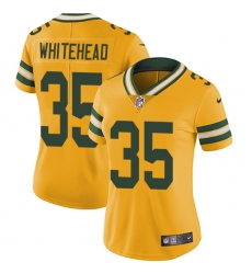 Women's Nike Green Bay Packers #35 Jermaine Whitehead Limited Gold Rush Vapor Untouchable NFL Jersey