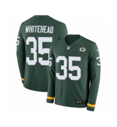 Youth Nike Green Bay Packers #35 Jermaine Whitehead Limited Green Therma Long Sleeve NFL Jersey