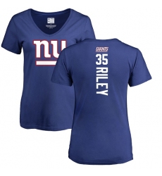 NFL Nike New York Giants #35 Curtis Riley Royal Blue Backer T-Shirt