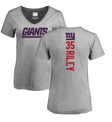 NFL Women's Nike New York Giants #35 Curtis Riley Ash Backer T-Shirt