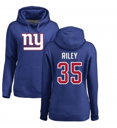 NFL Women's Nike New York Giants #35 Curtis Riley Royal Blue Name & Number Logo Pullover Hoodie