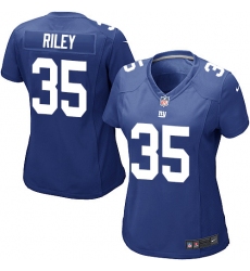 Women's Nike New York Giants #35 Curtis Riley Game Royal Blue Team Color NFL Jersey
