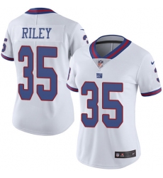 Women's Nike New York Giants #35 Curtis Riley Limited White Rush Vapor Untouchable NFL Jersey