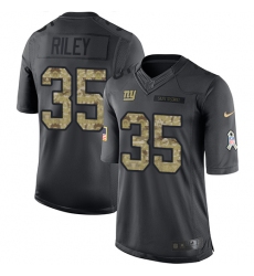 Youth Nike New York Giants #35 Curtis Riley Limited Black 2016 Salute to Service NFL Jersey