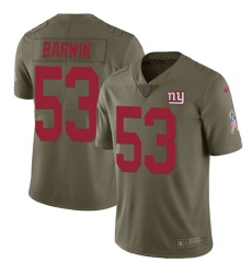 Men's Nike New York Giants #53 Connor Barwin Limited Olive 2017 Salute to Service NFL Jersey