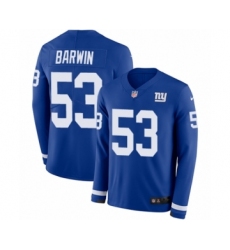 Men's Nike New York Giants #53 Connor Barwin Limited Royal Blue Therma Long Sleeve NFL Jersey